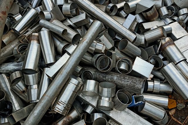 Heap of stainless steel pipe and tube